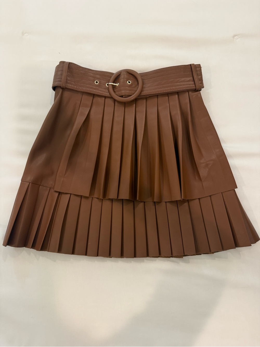 Zara Brown Leather Mini Skirt